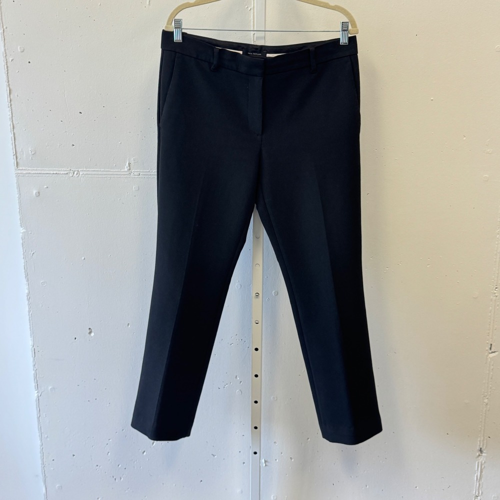 Ann Taylor Black Straight Leg Dress Pants Trousers Size 8 Career Business Casual